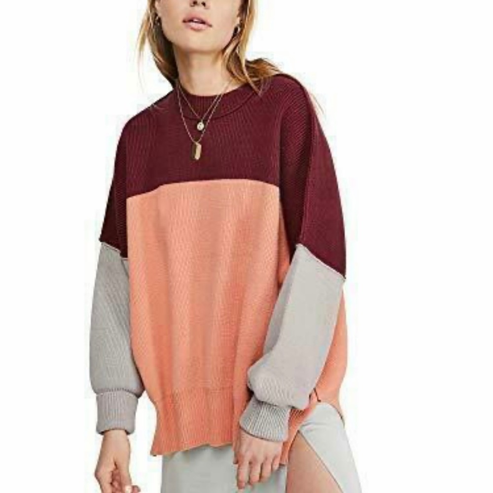 💋Free People Color block Sweater